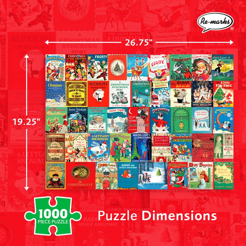 Re-marks Holiday Books Puzzle, Collage Puzzle for All Ages, 1000-Piece Christmas Puzzle - Image 3